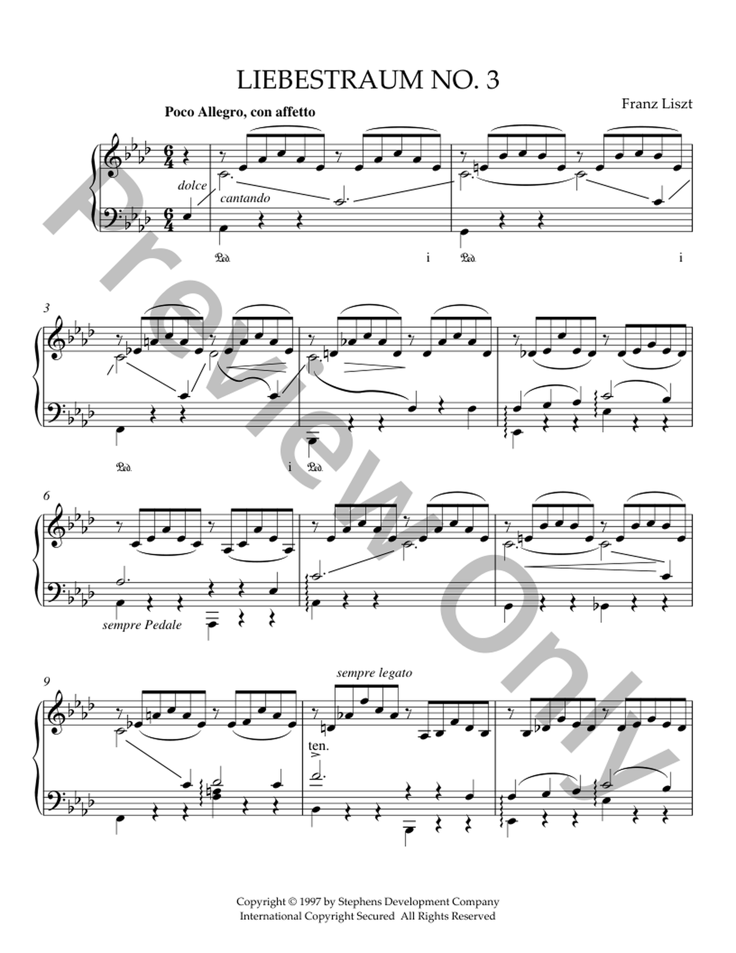 Liebestraum No. 3 Piano Sheet Music | J.W. Pepper