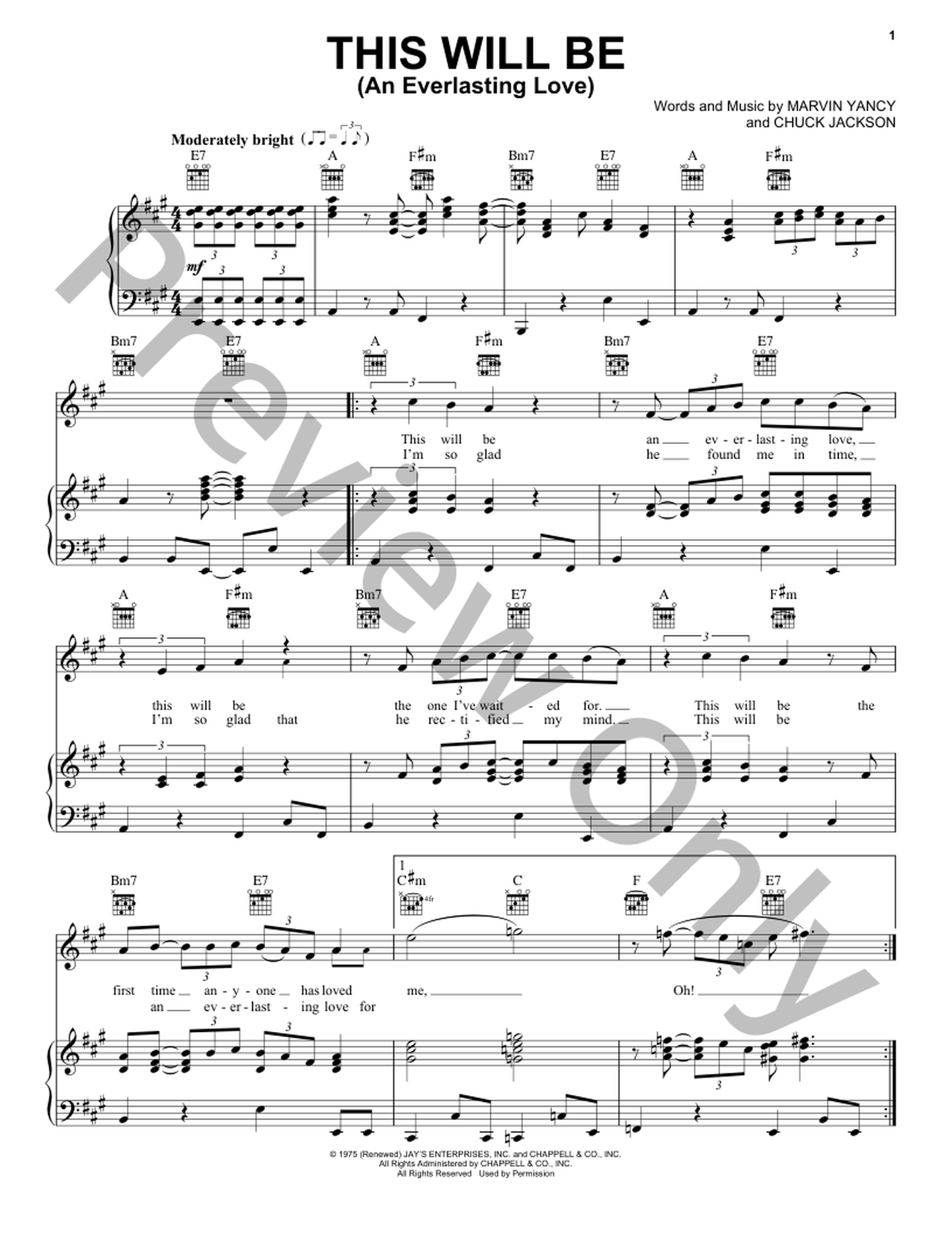 This Will Be (An Everlasting Love) P/V/G Sheet Music | J.W. Pepper