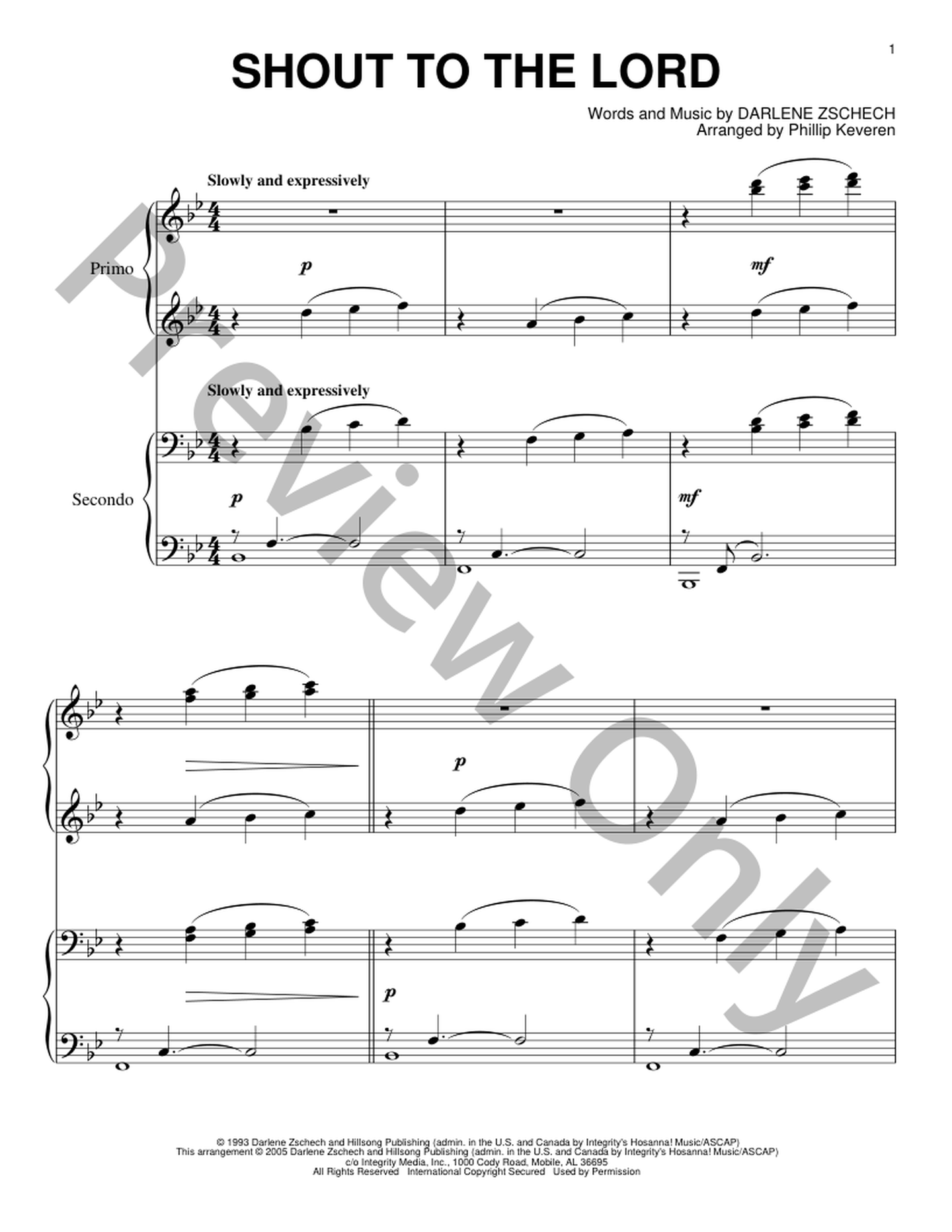 希少ー（ジークフリート・マトゥス Klavierkonzert スコアー） Shout to the Lord (Piano Duet) Piano Sheet Music | J.W. Pepper