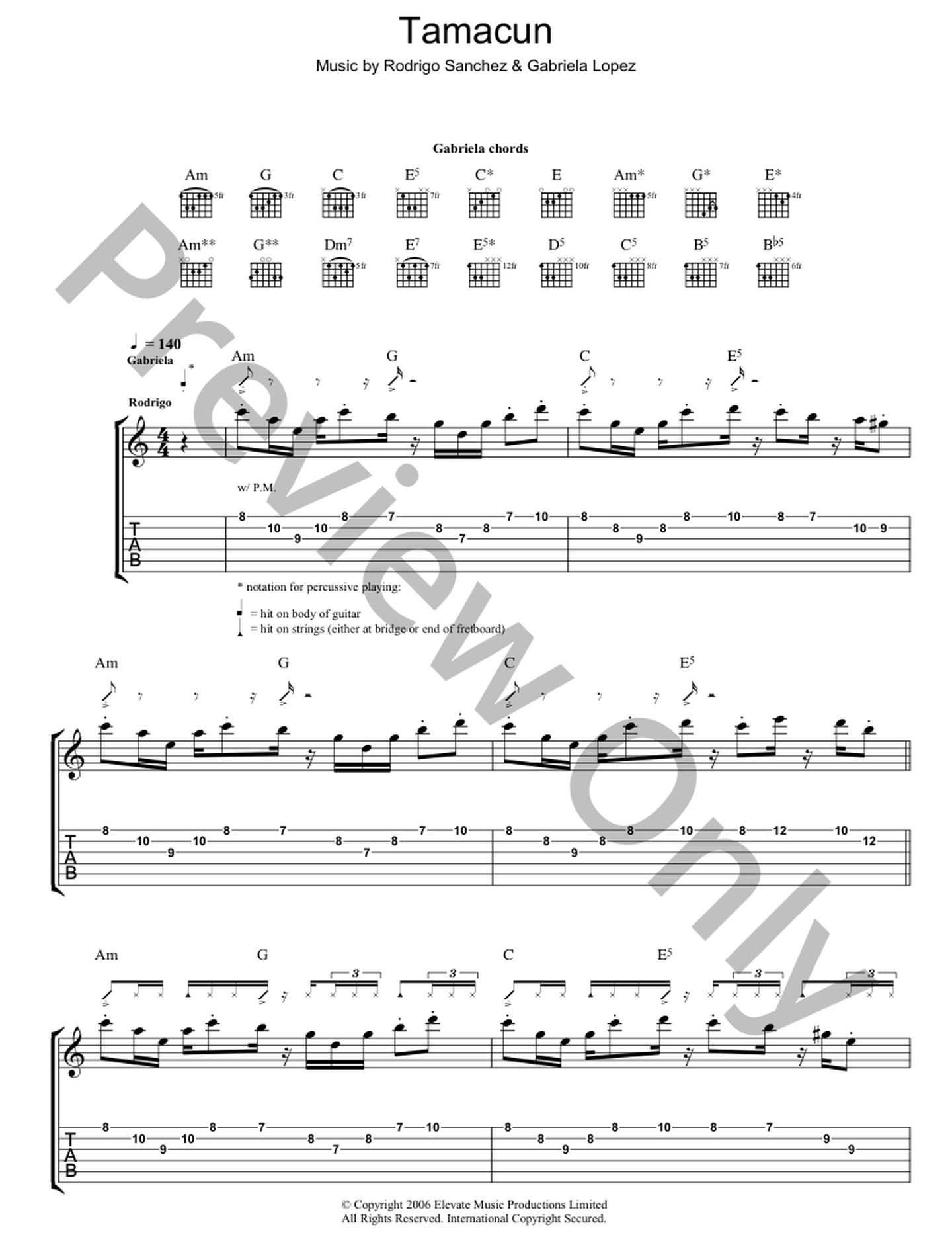 Tamacun Guitar/Fretted Sheet Music | J.W. Pepper