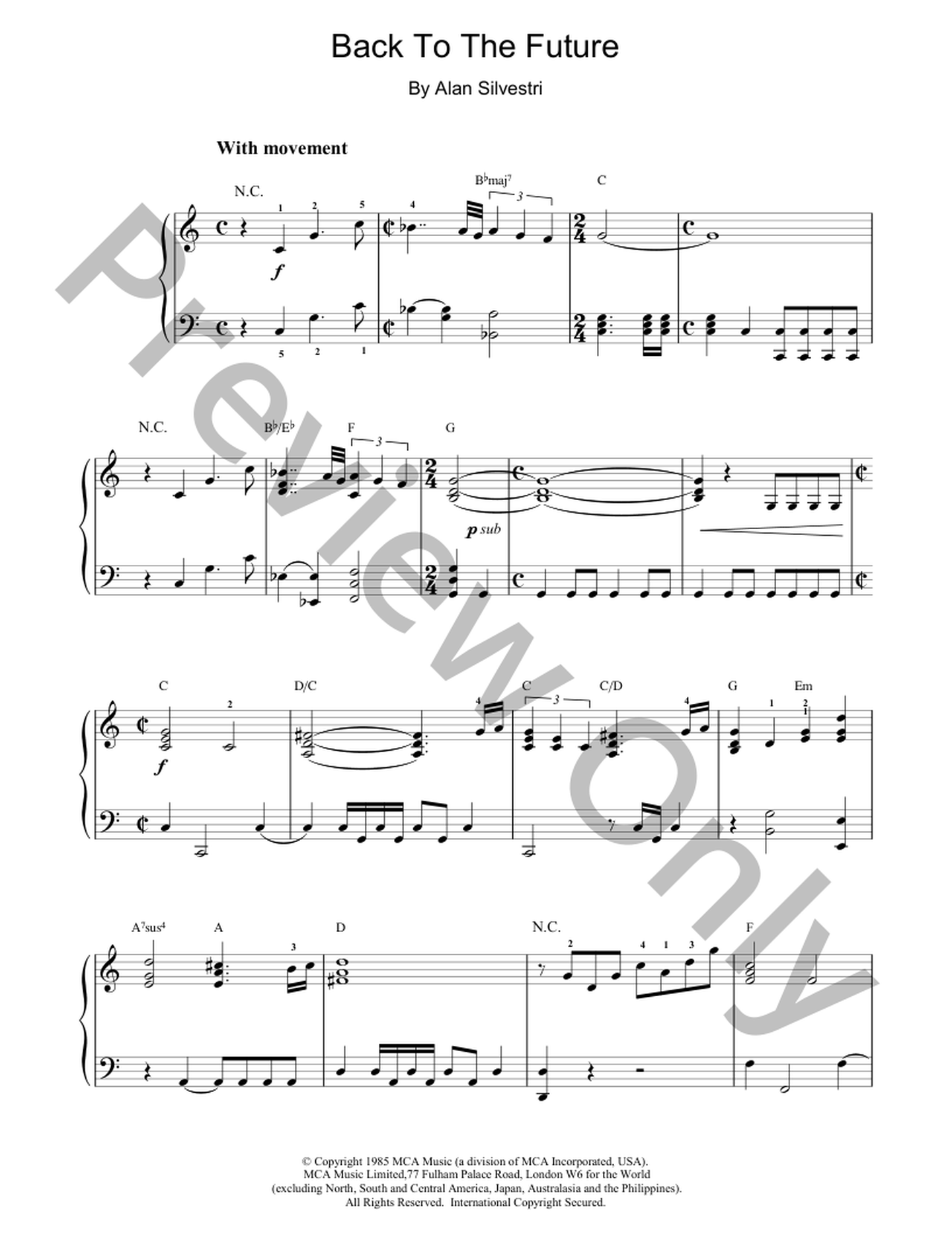 Back to the Future Piano Sheet Music | J.W. Pepper
