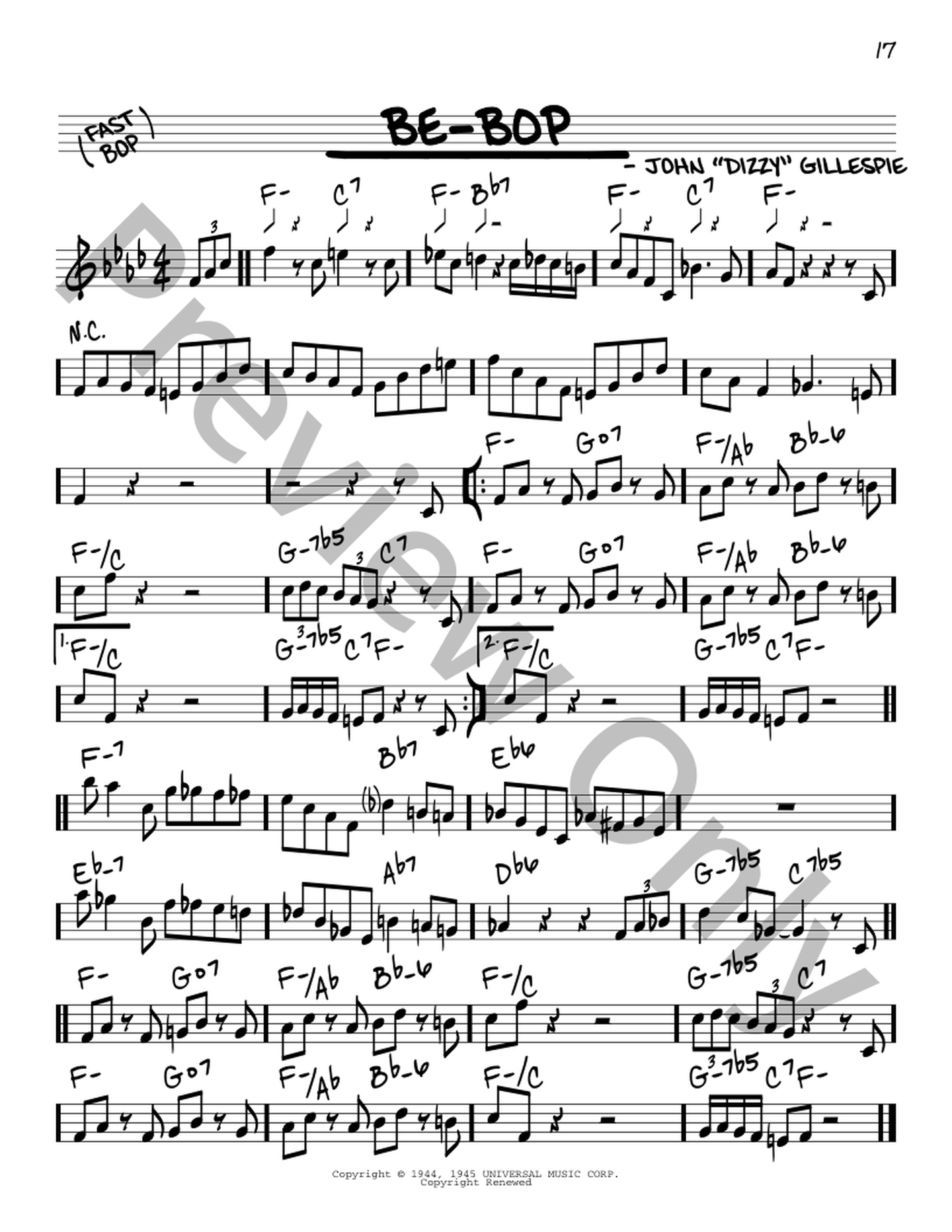 Be Bop P/V/G Sheet Music | J.W. Pepper