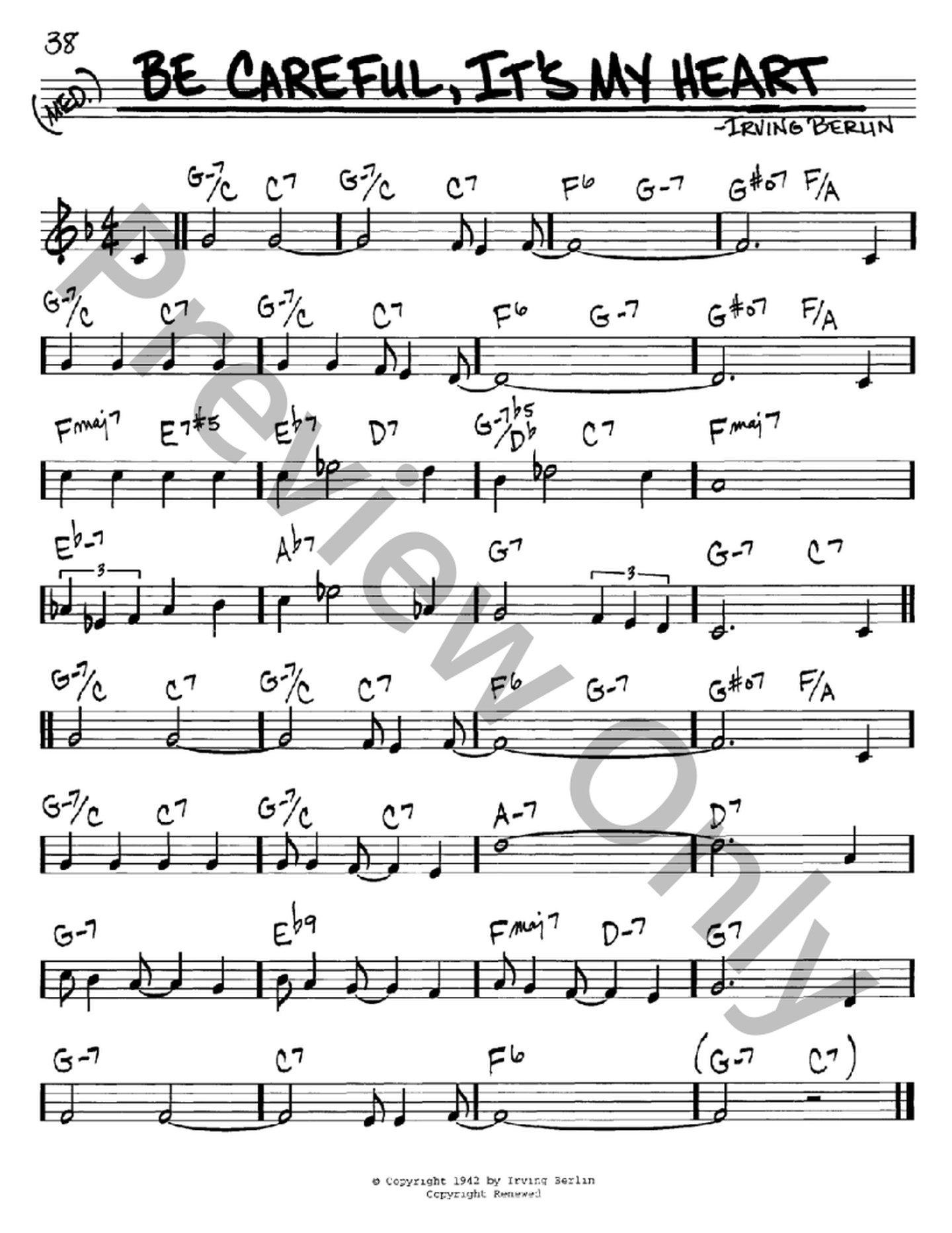 Be Careful, It's My Heart P/V/G Sheet Music | J.W. Pepper