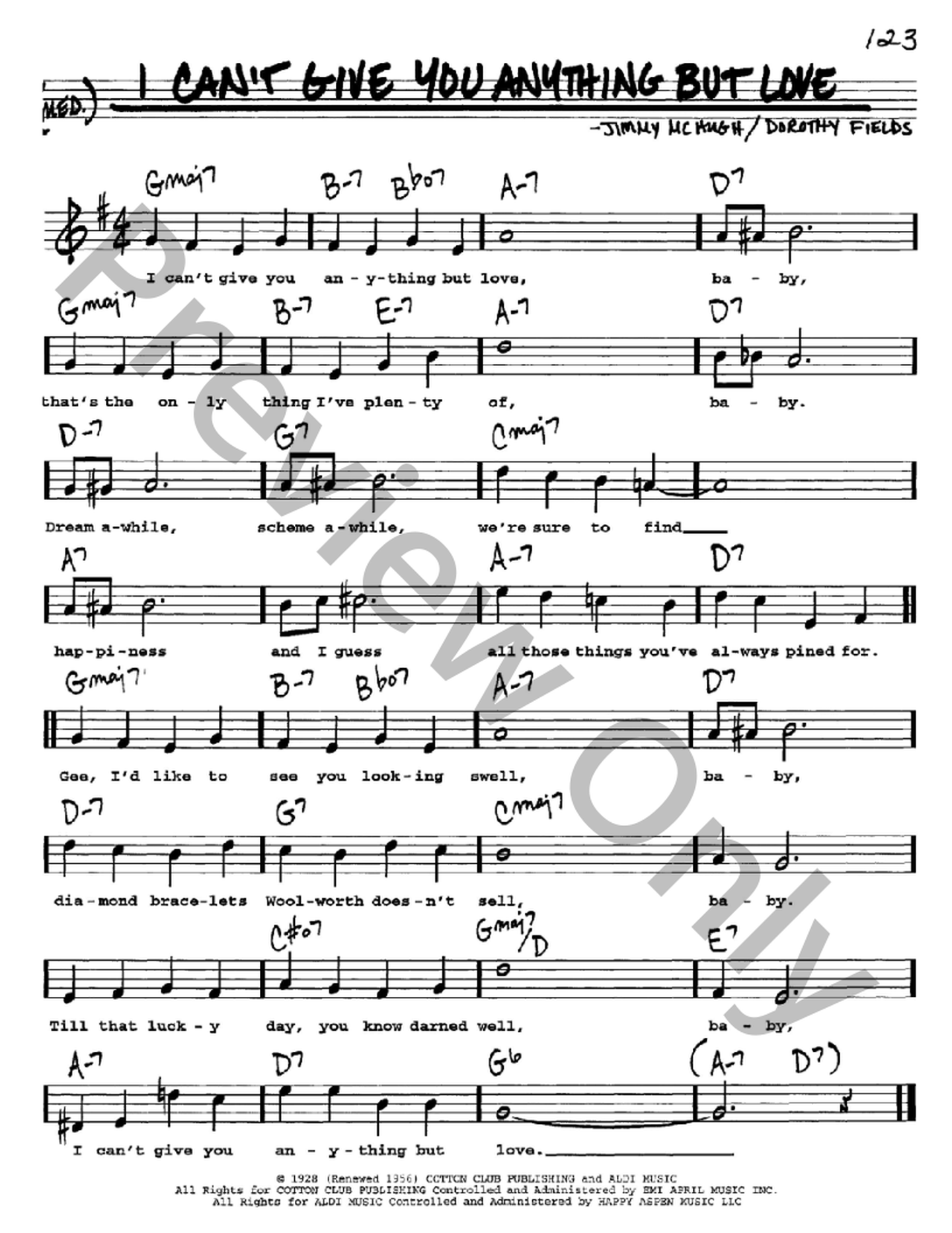 I Can't Give You Anything but Love P/V/G Sheet Music | J.W. Pepper