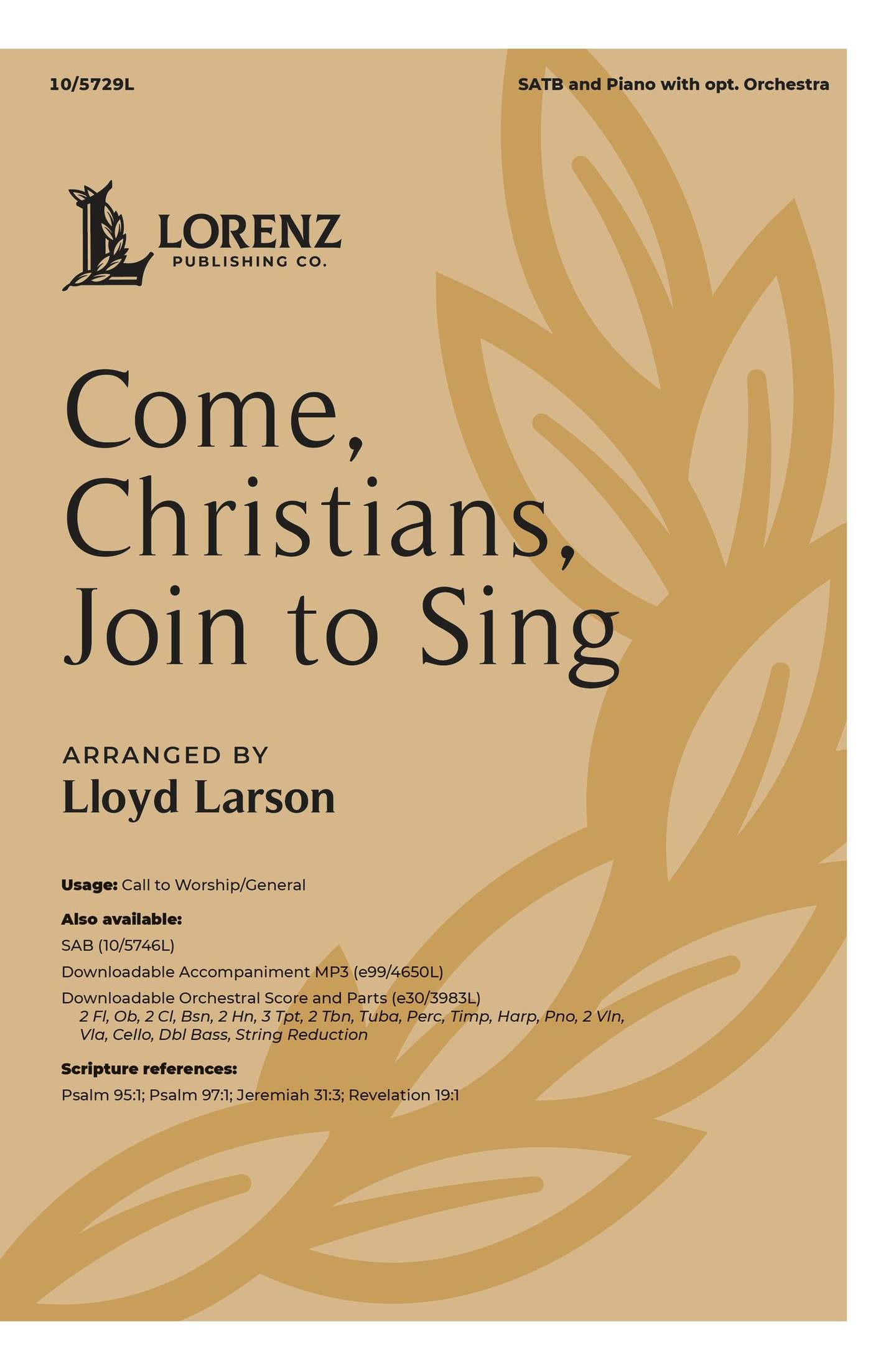 Come, Christians, Join to Sing Choral Sheet Music | J.W. Pepper