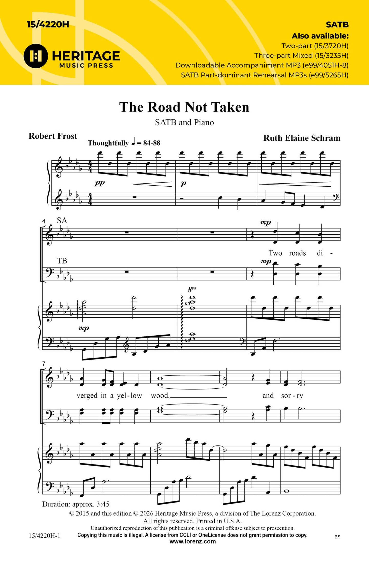 The Road Not Taken Choral Sheet Music | J.W. Pepper