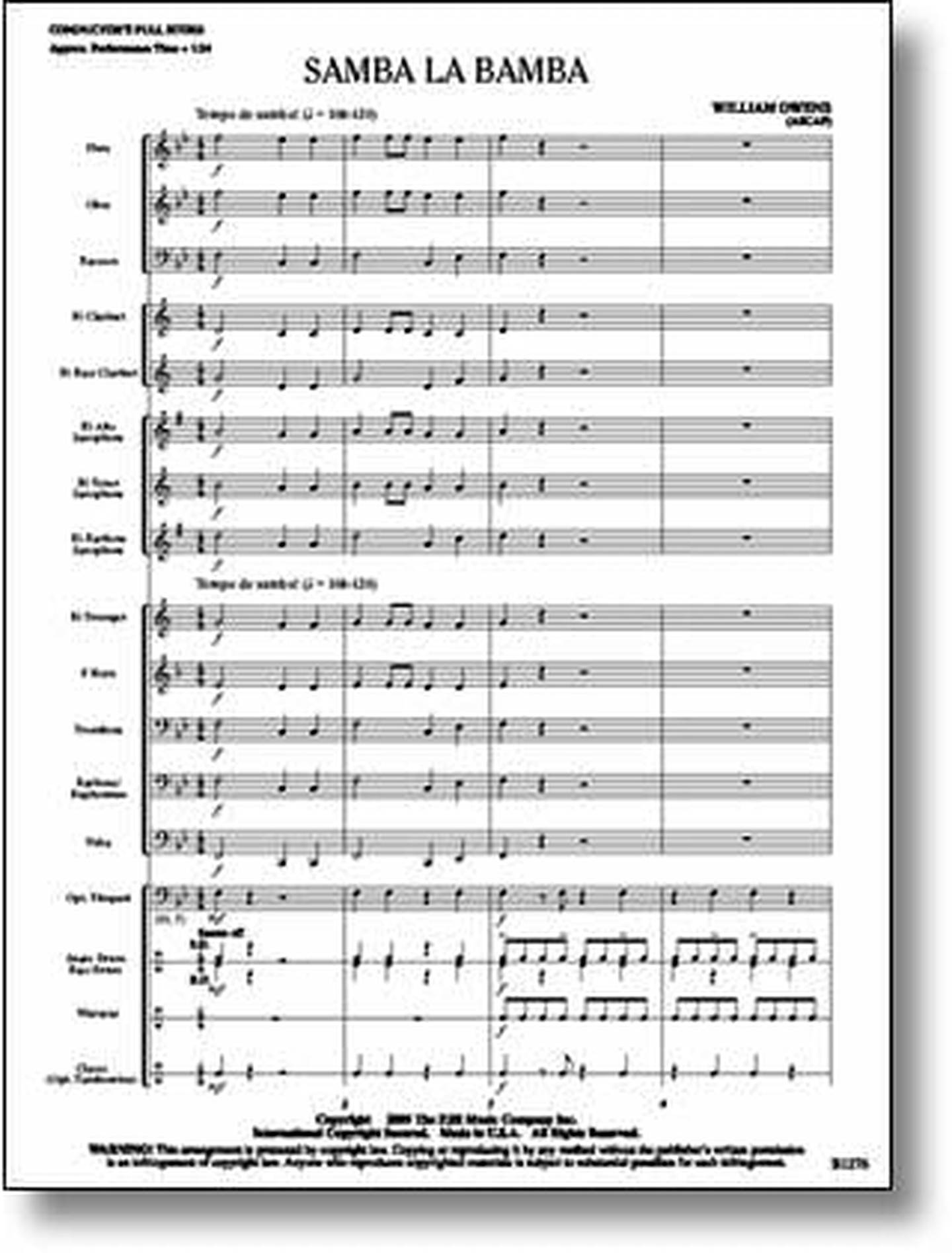 Samba La Bamba Concert Band Sheet Music | J.W. Pepper