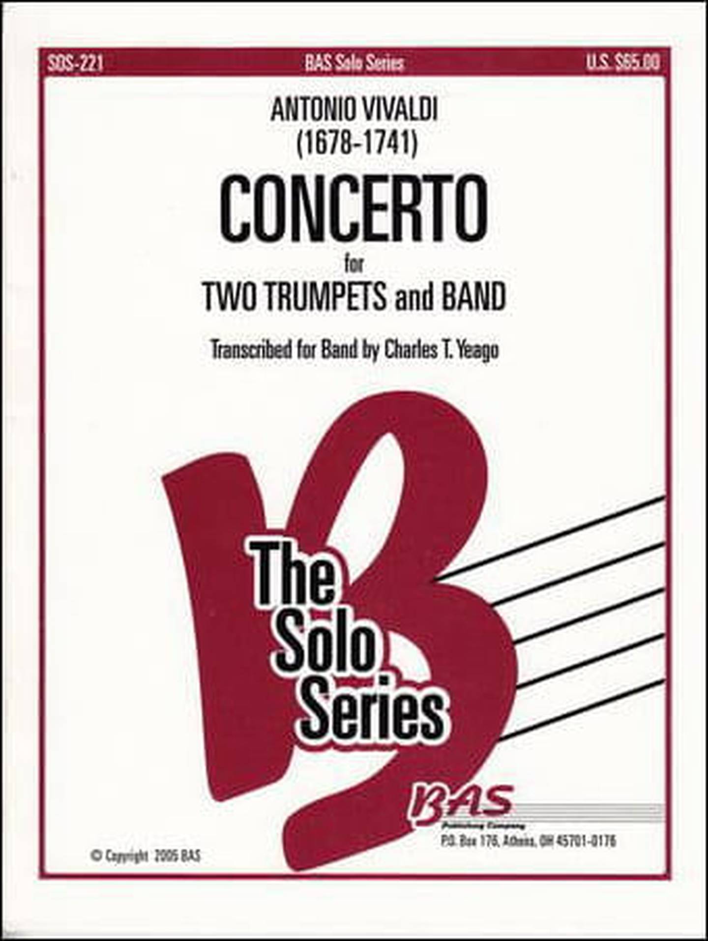 Three Trumpet Concerti (CD付き) Concerto in B Flat for Two Trumpets Concert Band Sheet Music