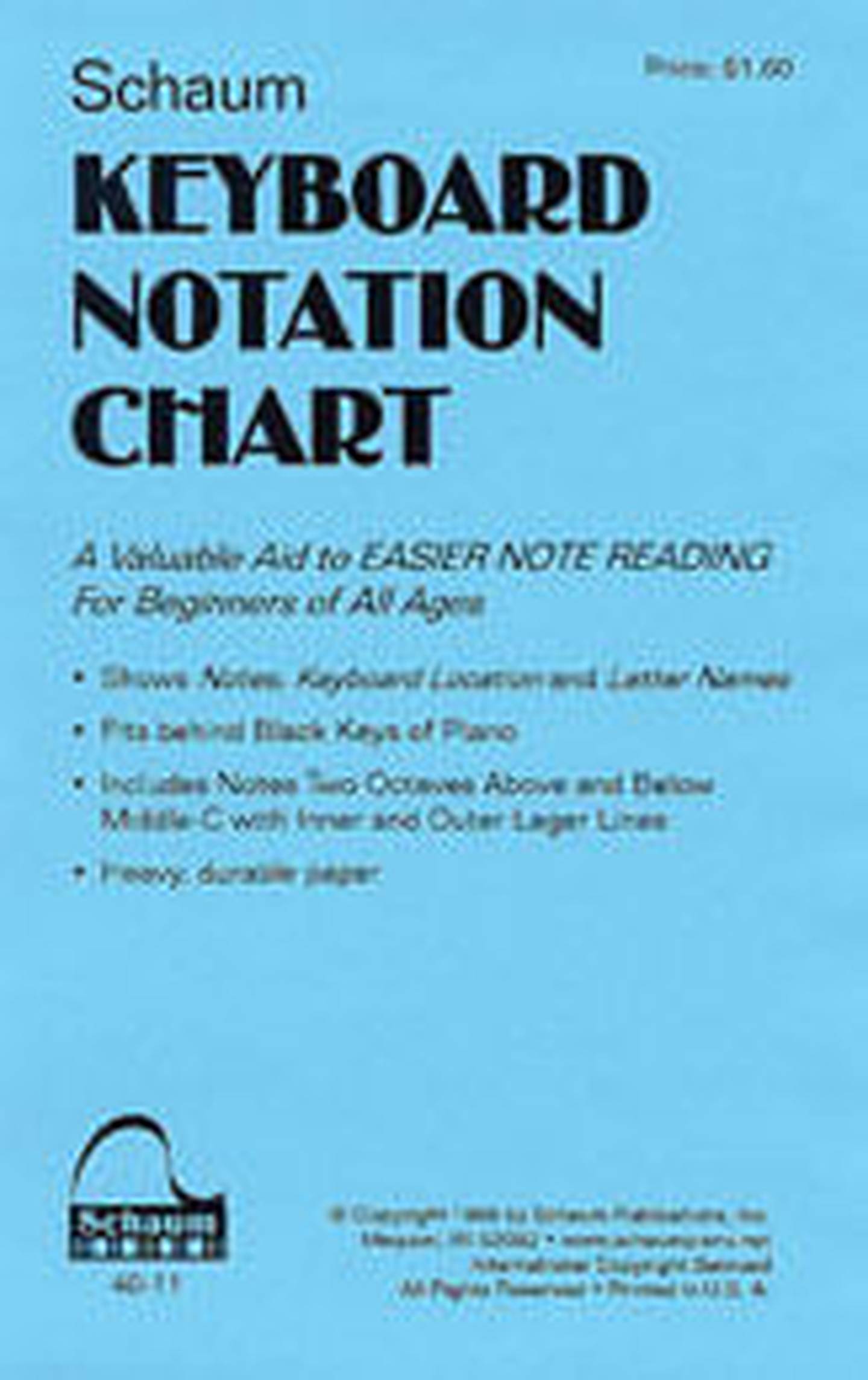 Keyboard Chart-Notation Chart Piano Sheet Music | J.W. Pepper