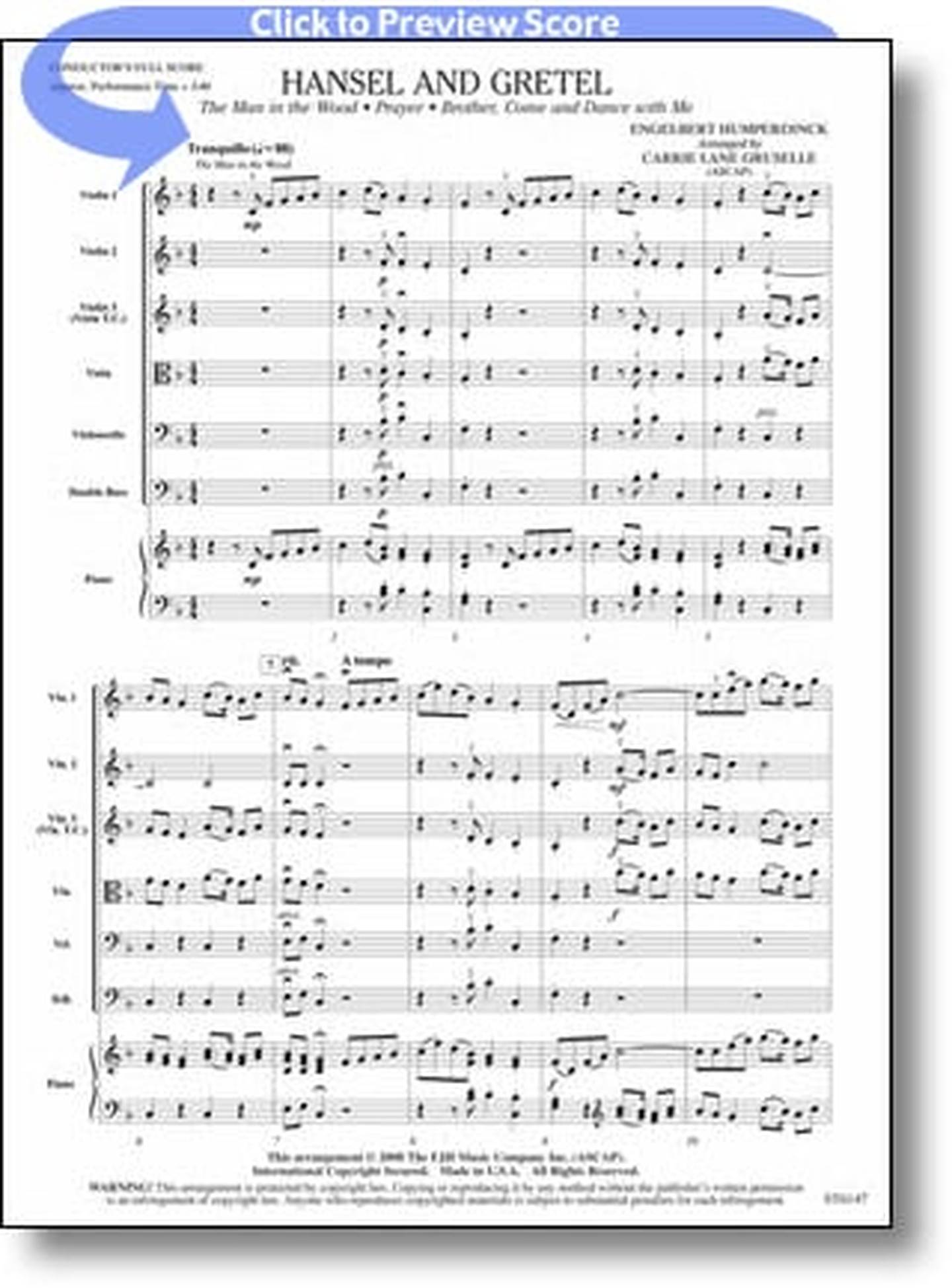 Hansel and Gretel Orchestra Sheet Music | J.W. Pepper