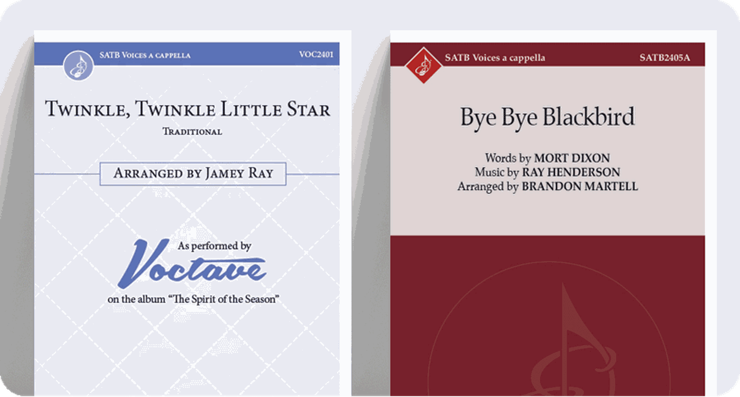 Twinkle Little Star and Bye Bye Blackbird sheet music front covers