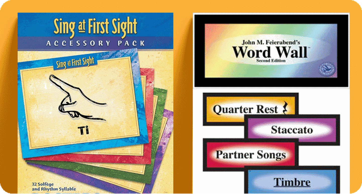 Product images of Sing at First Sight and Word Wall.