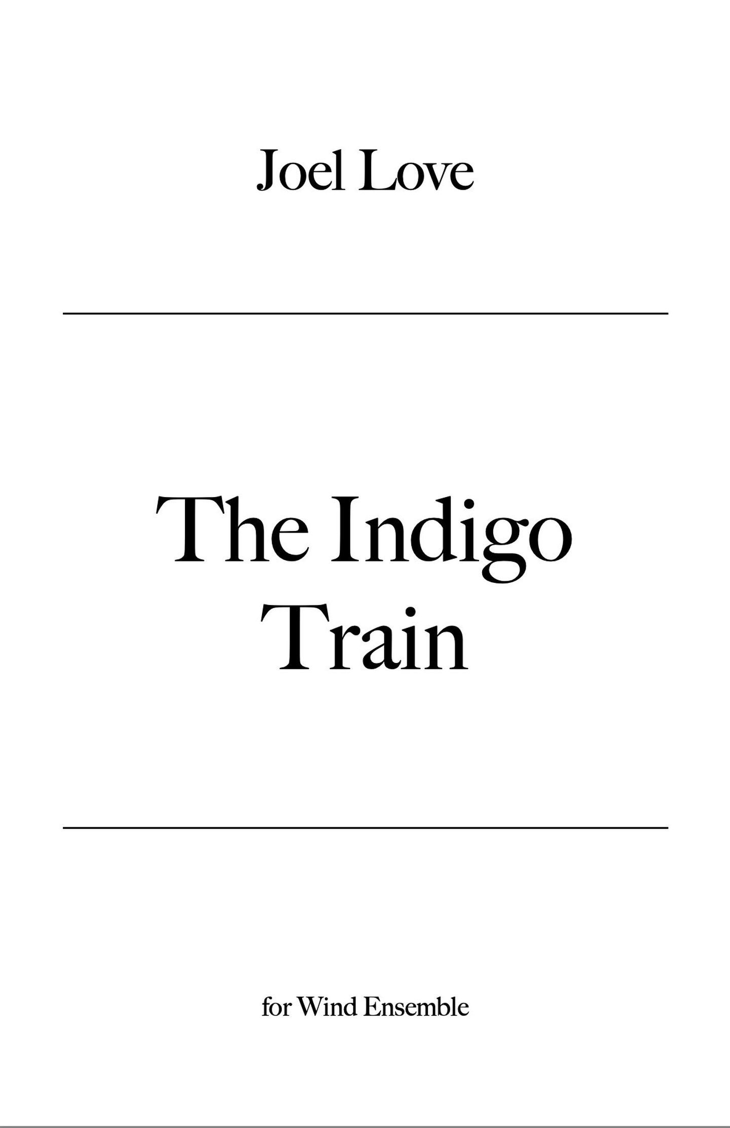 The Indigo Train | J.W. Pepper